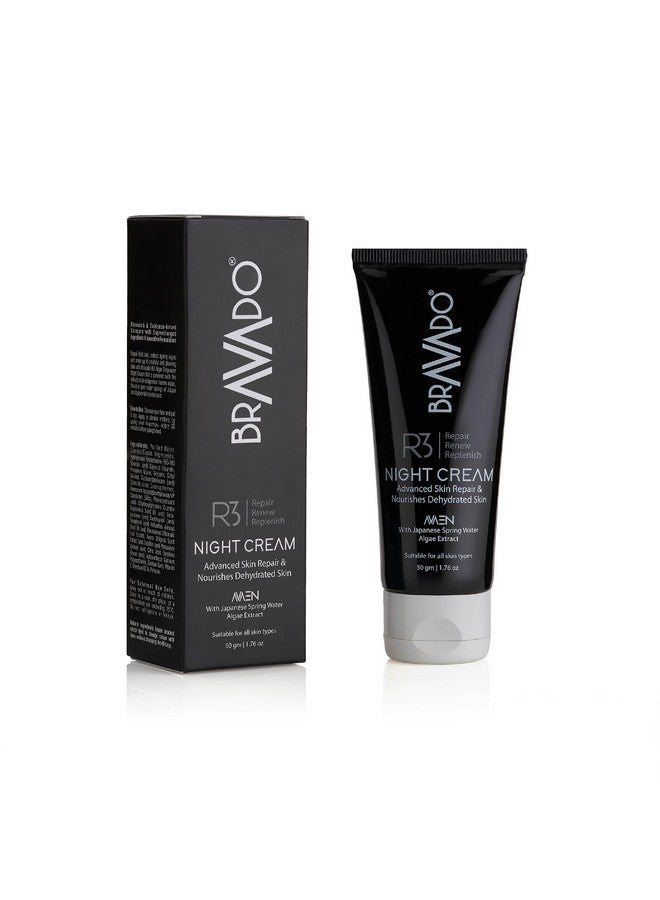 BRAVADO R3 Night Cream - Replenish Tired Skin | Reduces Fine Lines, Wrinkles, Dark Spots & Pores | Improves Skin Firmness | Anti-Ageing Night Cream | For Men & Women | Moisturizing Face Cream - 50g - Image 1