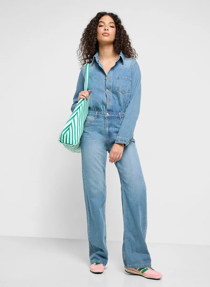 Ginger Denim Buttondown Jumpsuit