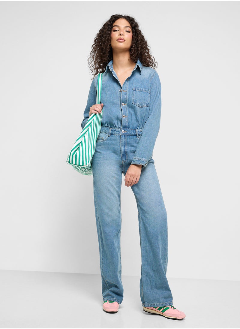 Ginger Denim Buttondown Jumpsuit  - Image 4
