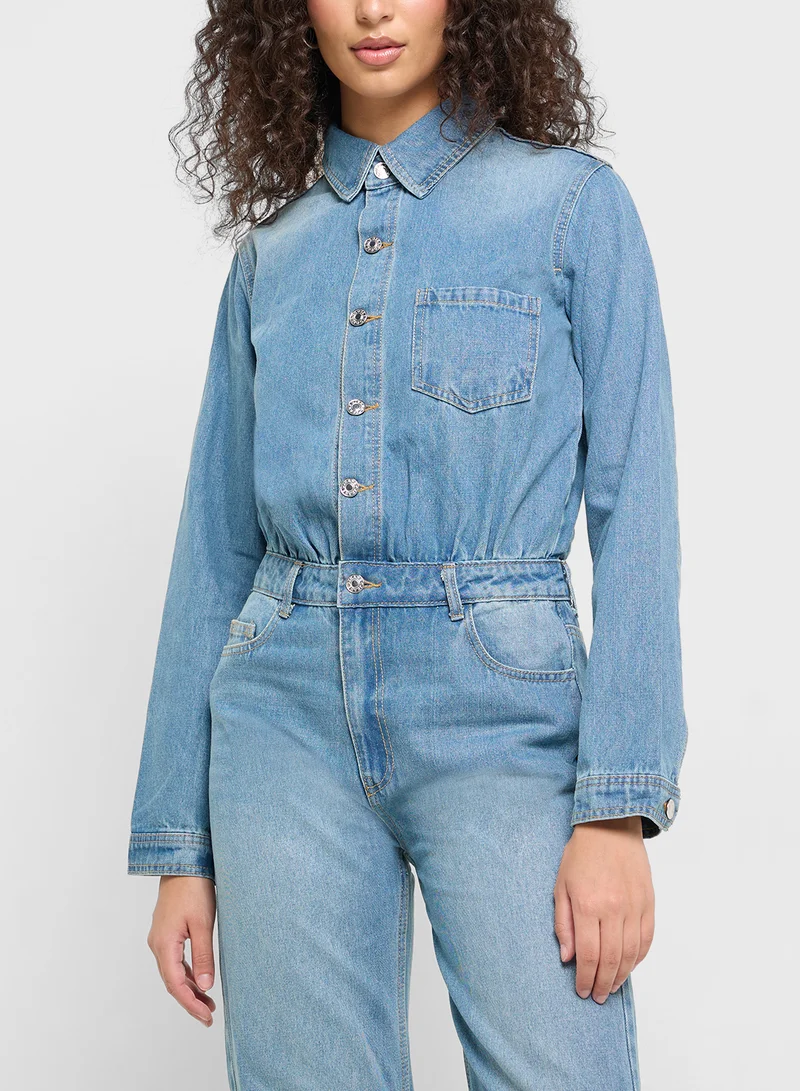 Ginger Denim Buttondown Jumpsuit