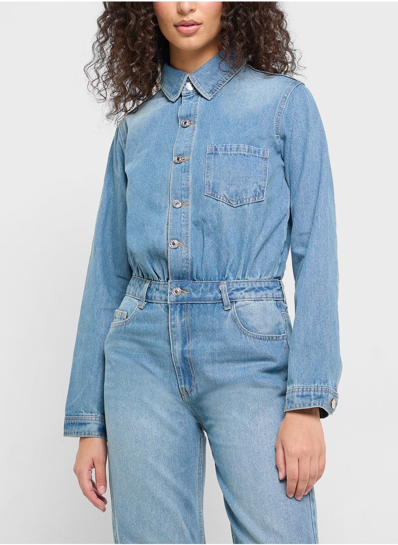 Ginger Denim Buttondown Jumpsuit  - Image 3