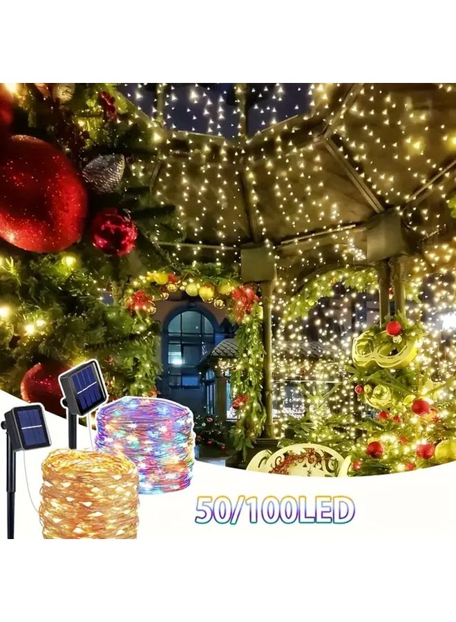 100LED Multicolor Solar Outdoor Fairy Lights 8 Modes Flexible Copper Wire For Indoor Outdoor Party Decor - Image 2