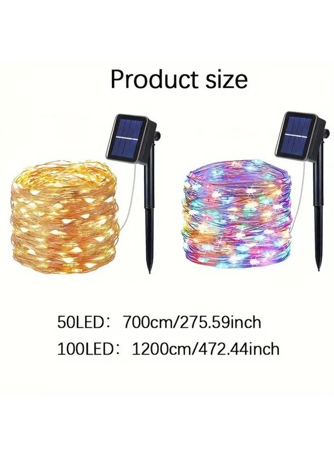 100LED Multicolor Solar Outdoor Fairy Lights 8 Modes Flexible Copper Wire For Indoor Outdoor Party Decor - Image 3