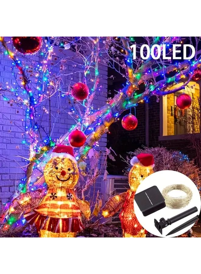 100LED Multicolor Solar Outdoor Fairy Lights 8 Modes Flexible Copper Wire For Indoor Outdoor Party Decor - Image 1