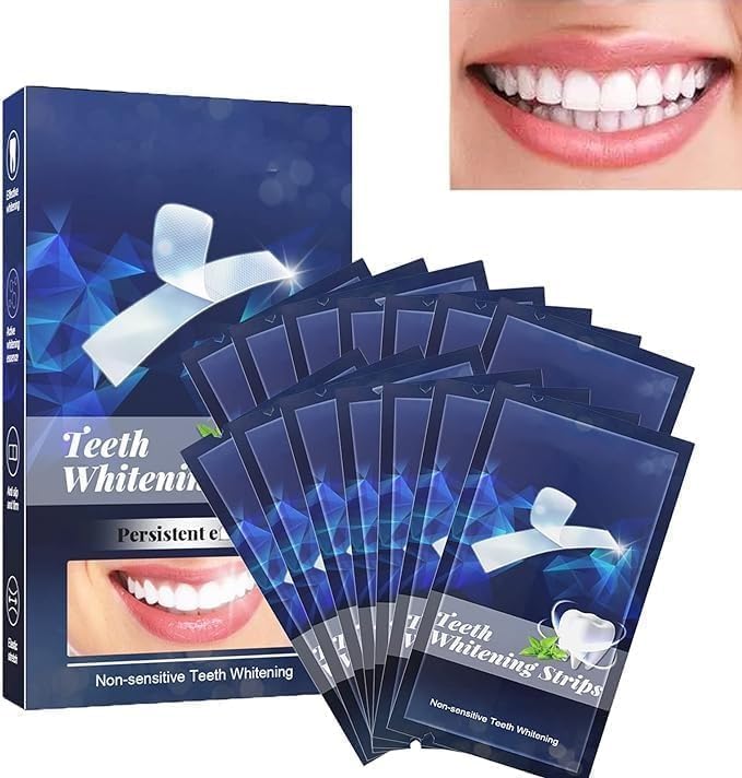 ZEPZY Teeth Whitening Strip Portable Dental Whitening Strip Reduced Sensitivity White Strips Whitener for Removing Smoking Coffee Stain, Effective Home Use Tooth Whitening Kit(14 PCS = 7Pair) - Image 1