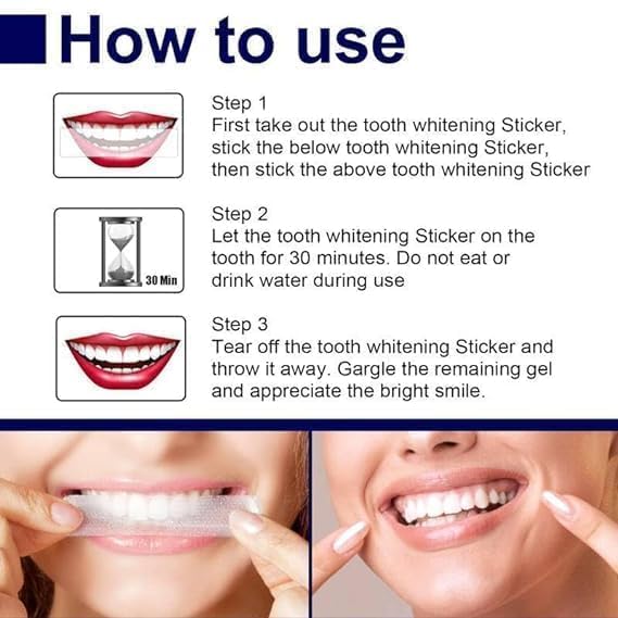 ZEPZY Teeth Whitening Strip Portable Dental Whitening Strip Reduced Sensitivity White Strips Whitener for Removing Smoking Coffee Stain, Effective Home Use Tooth Whitening Kit(14 PCS = 7Pair) - Image 2