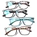 Henotin 4Pack Blue Light Blocking Reading Glasses Women MenSpring Hinge Computer ReadersAnti UV Ray Square Nerd Eyeglasses 4pack Mix Color 125 Diopters - Image 1