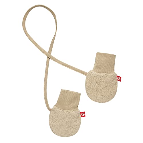 Zutano Fleece Mittens for Babies, Infants, and Newborns, Thumbless Outdoor Winter Baby Gloves, Khaki - Image 1