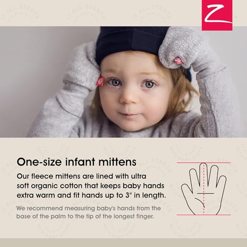 Zutano Fleece Mittens for Babies, Infants, and Newborns, Thumbless Outdoor Winter Baby Gloves, Khaki - Image 4