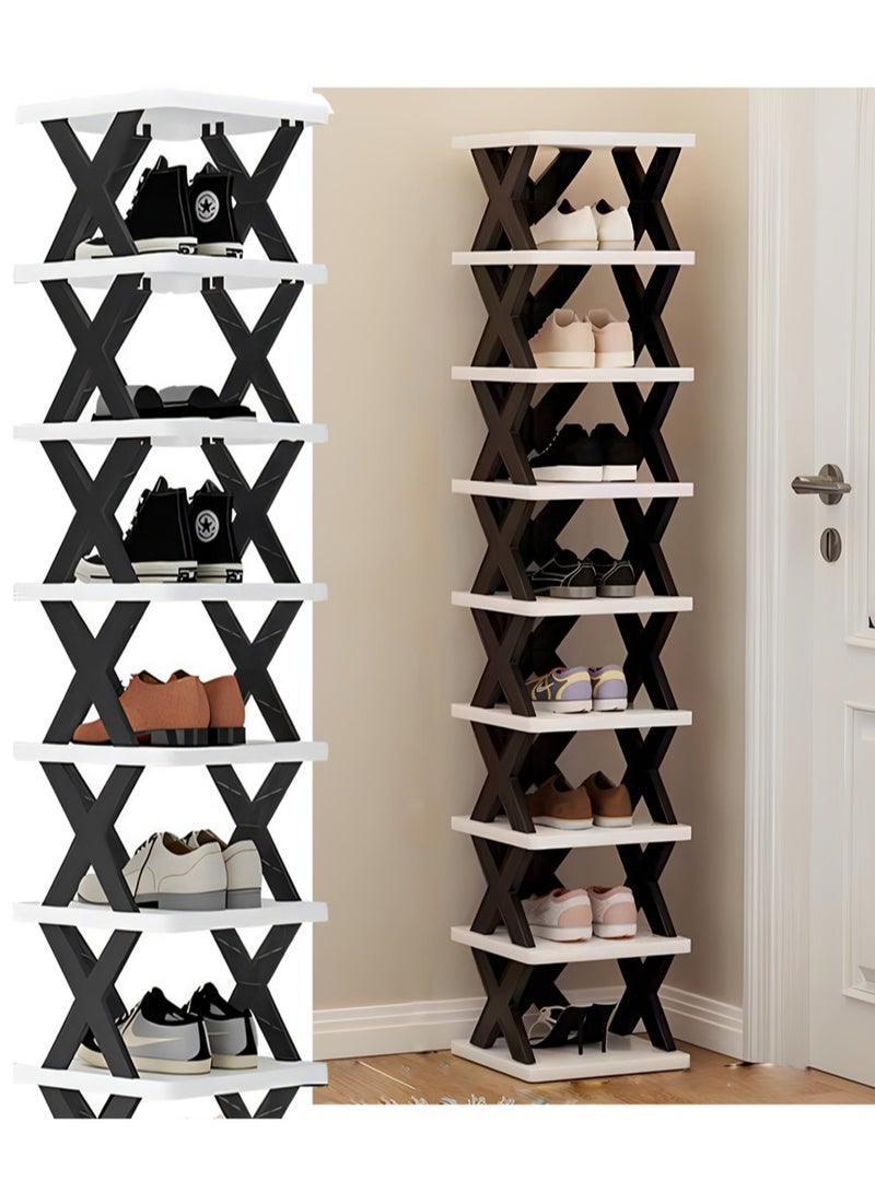 ARNOTEC رف أحذية عمودي 9 طبقات، منظم تخزين أحذية قابل للطي موفر للمساحة لمدخل المنزل، خزانة، غرفة نوم – خفيف الوزن، مستقر، صديق للبيئة، تصميم قابل للتكديس بحرية للمساحات الصغيرة - Image 2