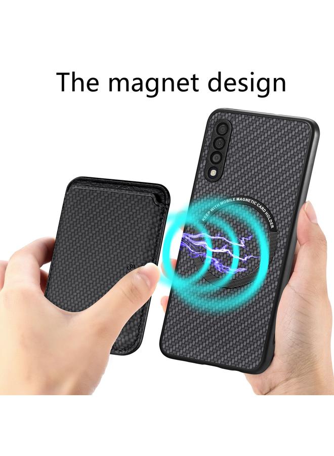S-TOP Case For Samsung Galaxy A50 Carbon Fiber Leather Card Magsafe Magnetic Phone Case - Image 5