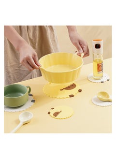 Cartoon Sheep Home Teacup Mat, Placemat, Bowl Mat Thickened Anti-Scalding And Heat-Resistant Food-Grade Silicone Insulated Bowl Mat 2 Piece (15*15cm, 9*9cm)