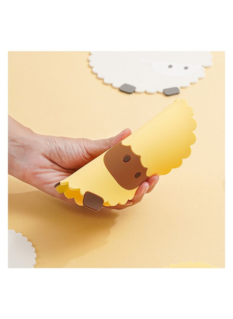 Generic - Cartoon Sheep Home Teacup Mat, Placemat, Bowl Mat Thickened Anti-Scalding And Heat-Resistant Food-Grade Silicone Insulated Bowl Mat 2 Piece (15*15cm, 9*9cm) - Image 1