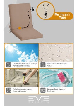 Eve Tekstil Garden - Living Room - Balcony Backrest Zippered Connectable Washable Chair Cushion 10 Pieces  - Image 4
