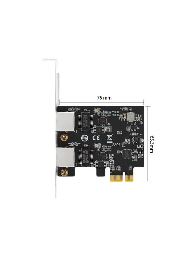 Percko Rtl8125b Dual Network Card Pciex1 2.5g Dual-port Network Card, 2500m Gigabit Network Card, Pxe Bootless Network Adapter, Compatible With Four-port Network Card - Image 4