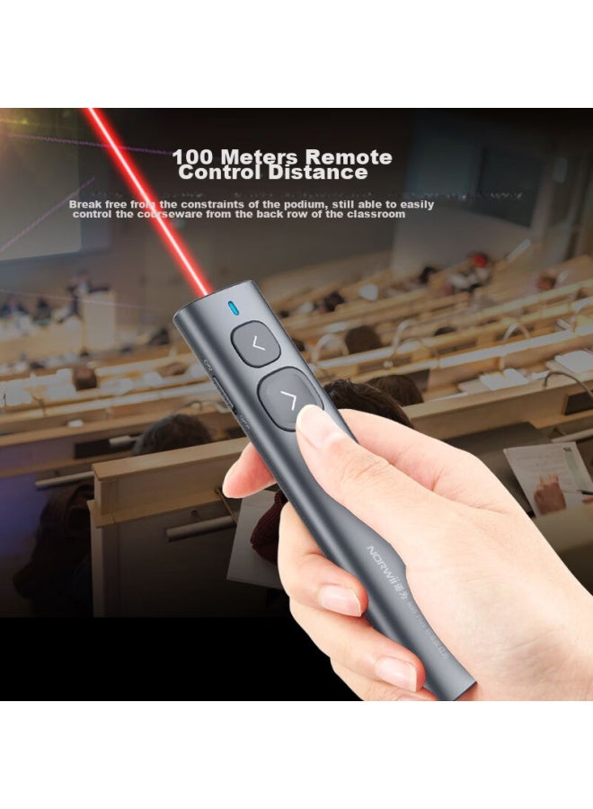 Norwii Laser Presentation Remote, Dual Interface Teacher's Ppt Projection Pen, Laser Page-turning Pen, Electronic Pointer For Lectures, Flipper For Courseware, Black N95 Plus - Image 5