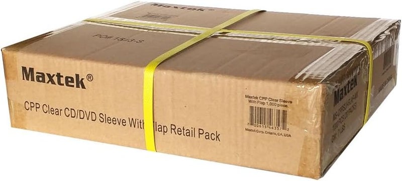 Maxtek 1000 Pieces Clear Transparent CPP Plastic CD DVD Sleeves Envelope Holder 100 Micron Thickness - Image 3