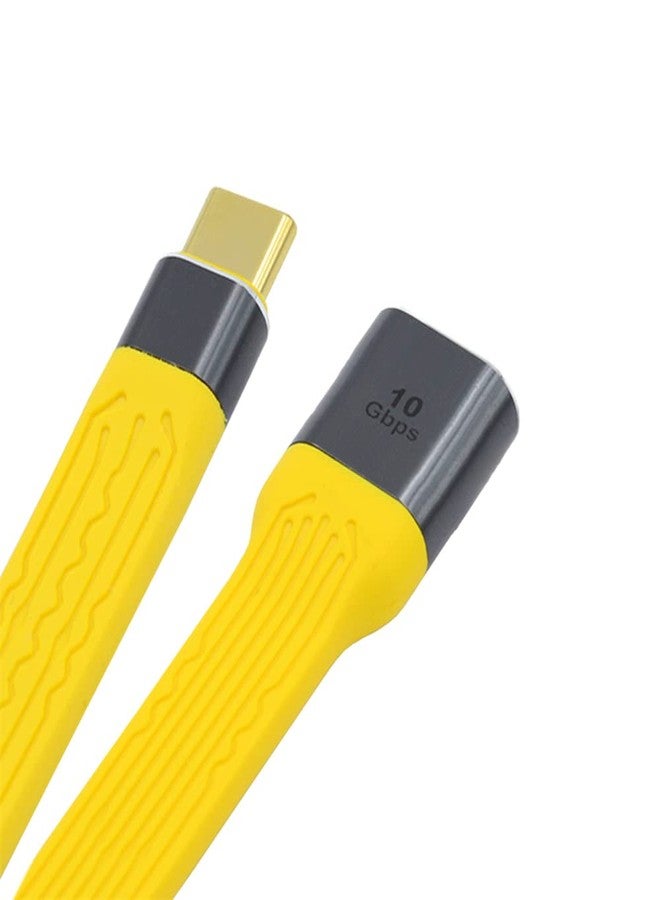 NFHK Yellow USB 3.1 Type C Male Host to USB3.0 Type A Female OTG Flat Slim FPC Data Cable for Laptop & Phone - Image 1