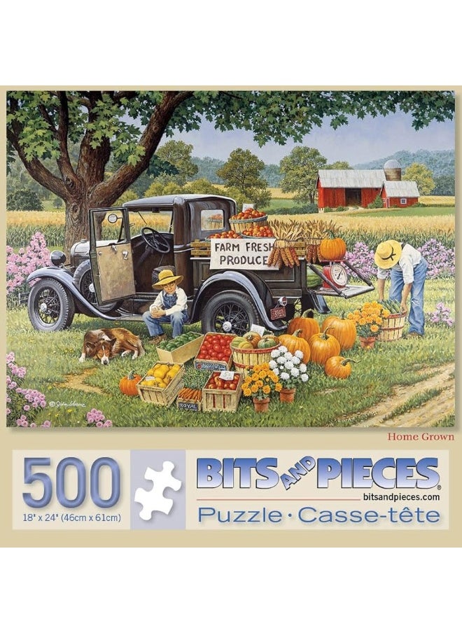 Bits and Pieces Bits and Pieces  500 Piece Jigsaw Puzzle for Adults 18X24  Home Grown  Fall On The Farm 500 pc Jigsaw by Artist John Sloane  - Image 3