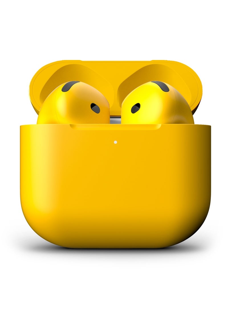 Craft Merlin Craft Customized Apple AirPods 4 ANC Wireless Earbuds – Yellow Bold - Image 1