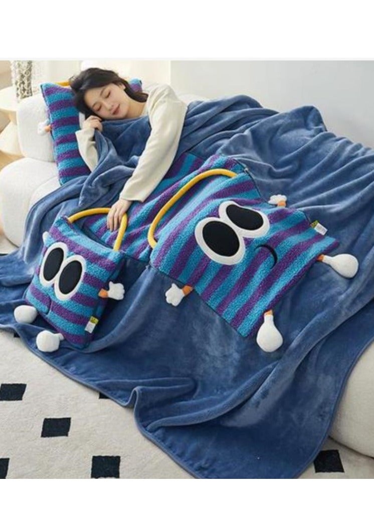 Pillow And Blanket Can Be Used For Both Car And Sofa Cushions, Suitable For Travel, Airplanes, Trains, Beds, Offices, And Rest  - Image 3