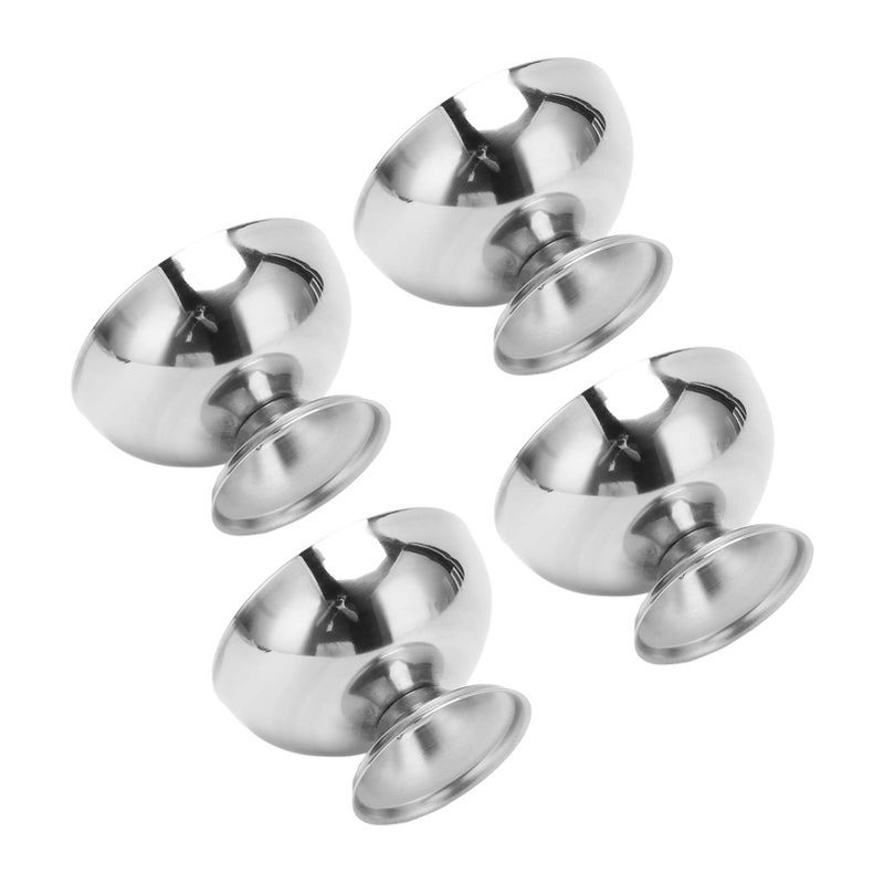 4Pcs Ice Cream Bowl Stainless Steel Food Grade Smoothing Durable Metal Dessert Bowl with Forks for Salad Cake Snacks - Image 2