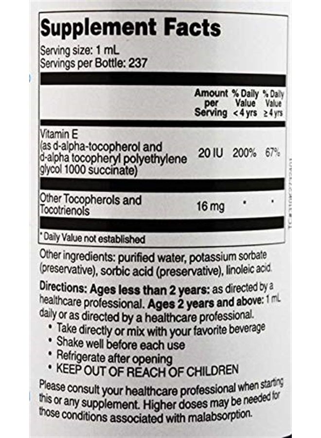 A C Grace Company Aqua-E Water-Soluble Vitamin E with Tocopherols Tocotrienols 8 fl oz 237 ml