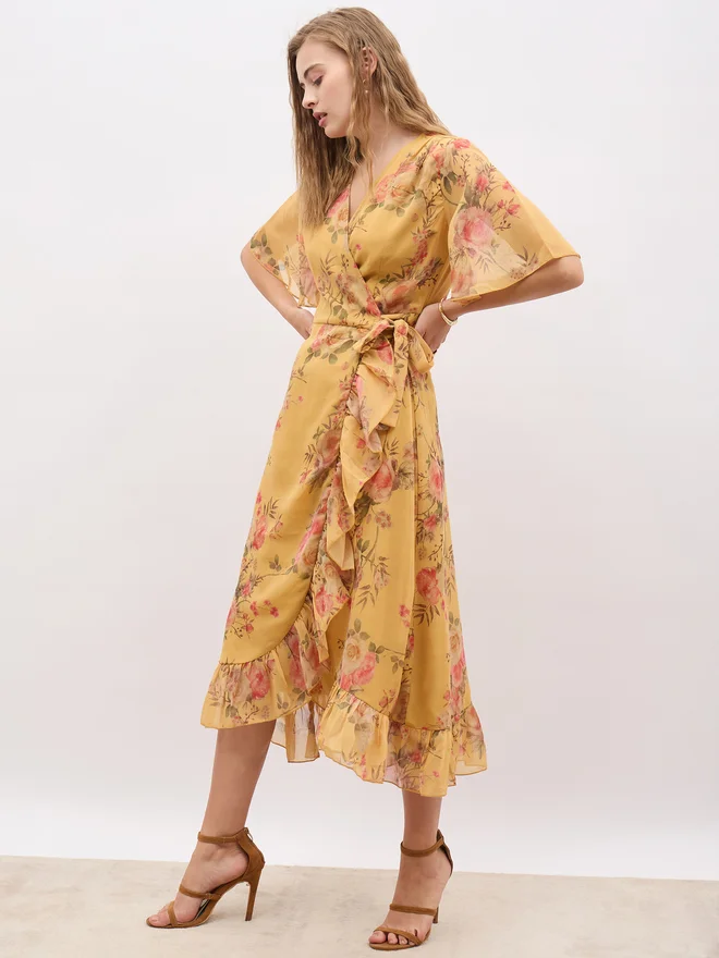 Styli Floral Chiffon Dress