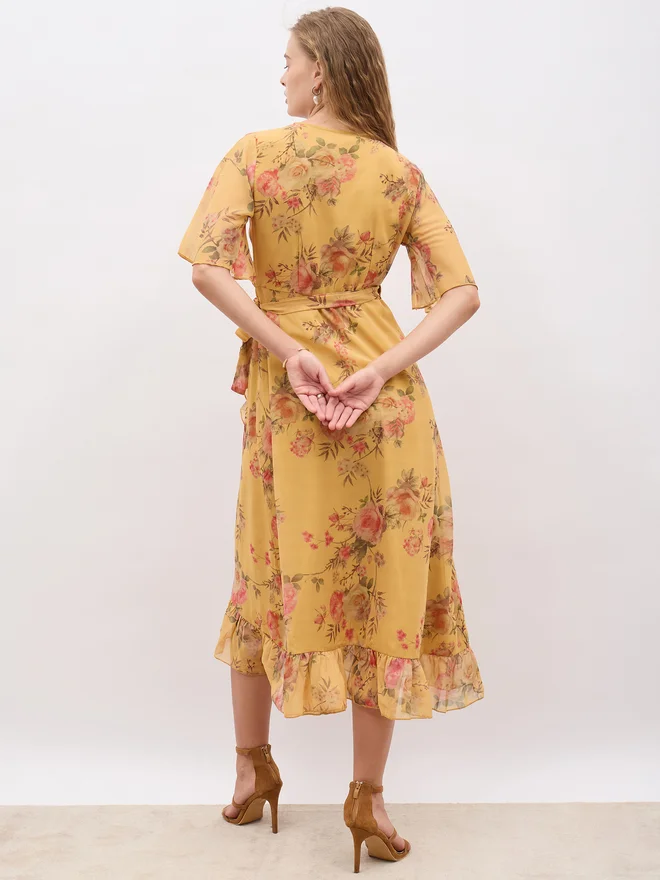 Styli Floral Chiffon Dress