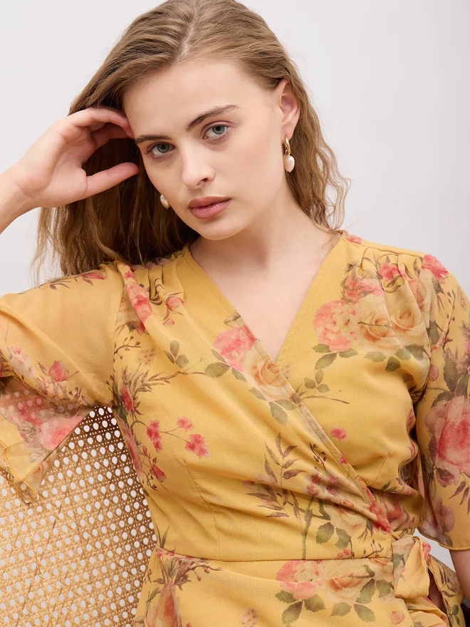Styli Floral Chiffon Dress