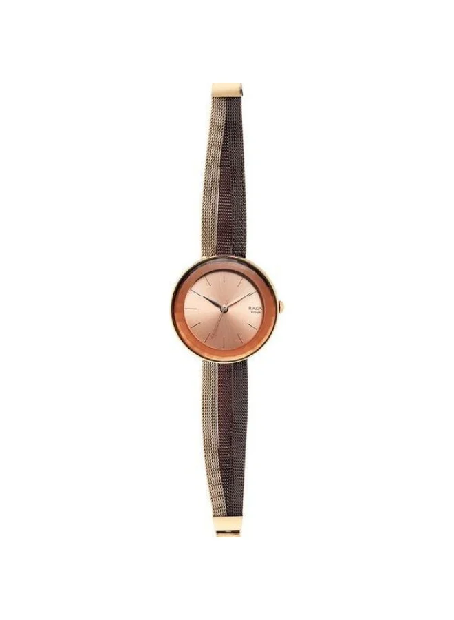 TITAN Raga Delight Quartz Analog Rose Gold Dial Multicolour Stainless Steel Strap Watch for Women - 95153KM01