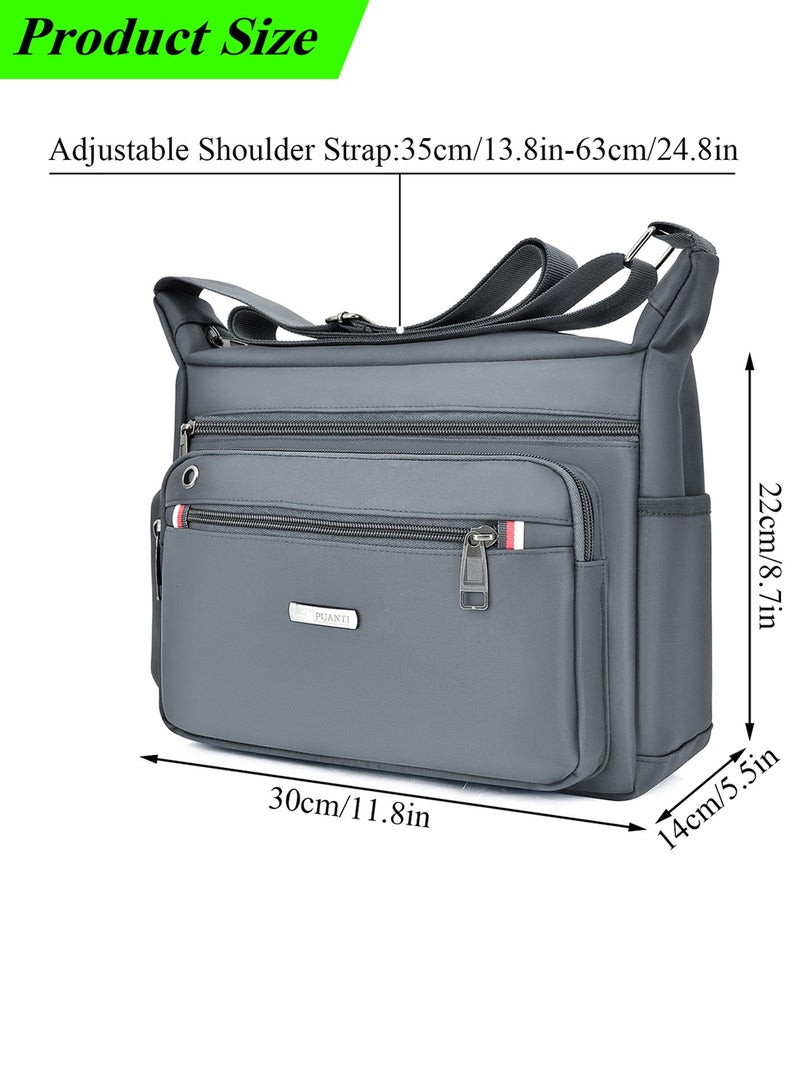 Qiccijoo Qiccijoo Messenger Bag for Men,Shoulder Bag for All-Purpose Use Travel Bag Sling Bag Crossbody Bags for Work Business(Grey)  - Image 2