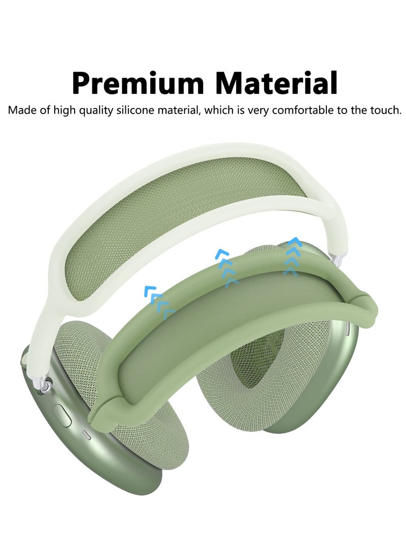 Generic - Silicone Cases Suitable for Apple AirPods Max 3-in-1 Headphones Anti-Scratch Clear Soft TPU Ear Cups Cover Headband Cover and Ear Pad Protector Case Skin Accessories (Green) - Image 1