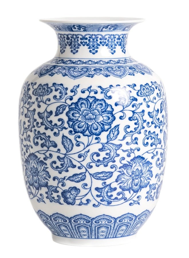 GaLouRo Blue and White Vase, Chinoiserie Porcelain for Living Room Shelf, Entryway Decor & Blue and White Home Centerpiece, Blue Vases Home Décor,11" H - Image 1