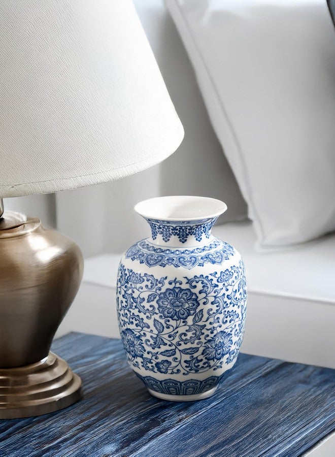 GaLouRo Blue and White Vase, Chinoiserie Porcelain for Living Room Shelf, Entryway Decor & Blue and White Home Centerpiece, Blue Vases Home Décor,11" H - Image 2