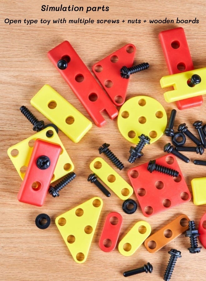 مجموعة أدوات للأطفال - ٤٧ قطعة مع نظارات واقية ومثقاب إلكتروني، ألعاب تظاهرية للأطفال، أدوات بناء للأطفال من سن ٣، ٤، ٥، ٦، ٧، ٨ سنوات (٤٧ قطعة) - Image 5