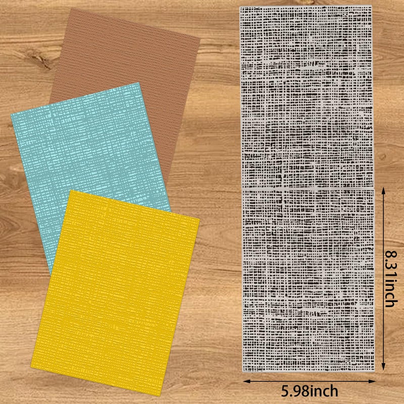 Threetols 3-D Textured Impressions Embossing Folder, Line Background Embossing Folder for Card Making, Vintage Frame DIY Plastic Scrapbooking Photo Album Card Paper DIY Craft Decor Template Mold - Image 2