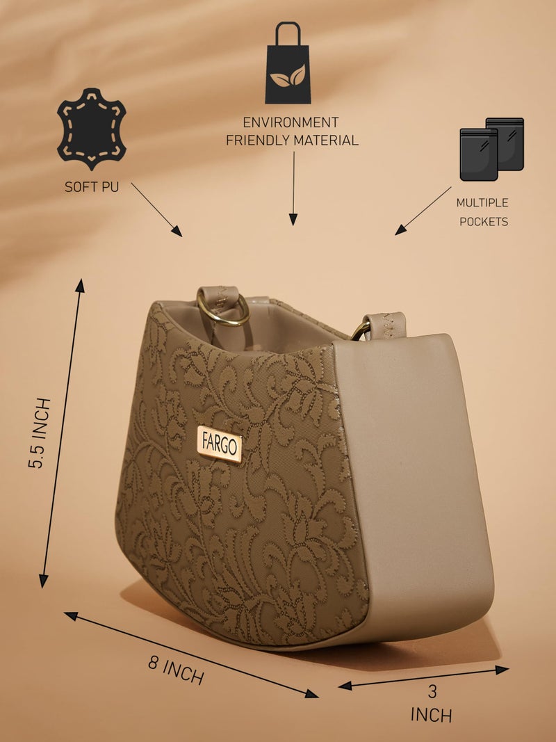 Fargo PU Women's Sling Bag (Khaki) - Image 4