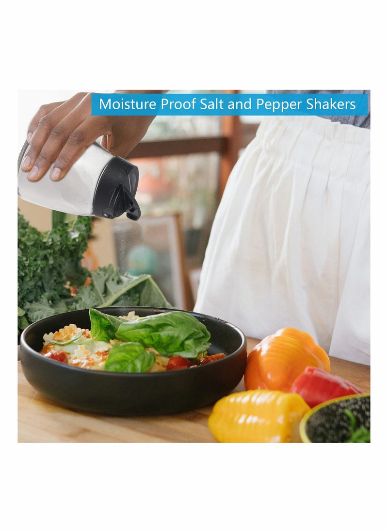 Y&D - 2 Pieces Damp Proof Salt and Pepper Shakers Adjustable Condiment Holder Double Lid with Holes Barbecue Spice Jar Glass Container Seasoning Box for Kitchen Restaurant Canteen Travel Camping - Image 1