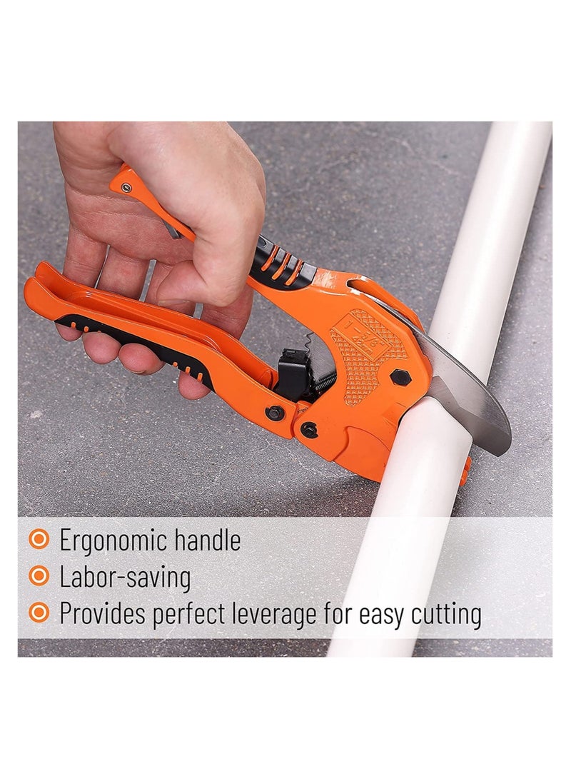 KASTWAVE PVC Pipe Cutter, Cuts up to 1-1/4", Ratcheting PVC Pipe Cutter Tool, Pipe Cutters PVC, PVC Pipe Shears, PVC Cutter, Plastic Pipe Cutter, PEX Pipe Cutter, PVC Cutter Tool, PVC Ratchet Cutter - Image 5