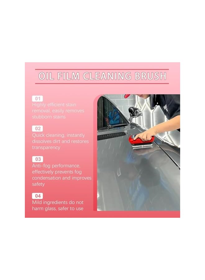 promass 2 PCS Automotive Oil Film Cleaning Brush,Universal Glass Oil Film Cleaner,Glass Cleaning Wipe Board,Windshield Glass Coating,All in One Wipe on Oil Film Remover,Prevents Rain Fog Cleaning Brush - Image 3