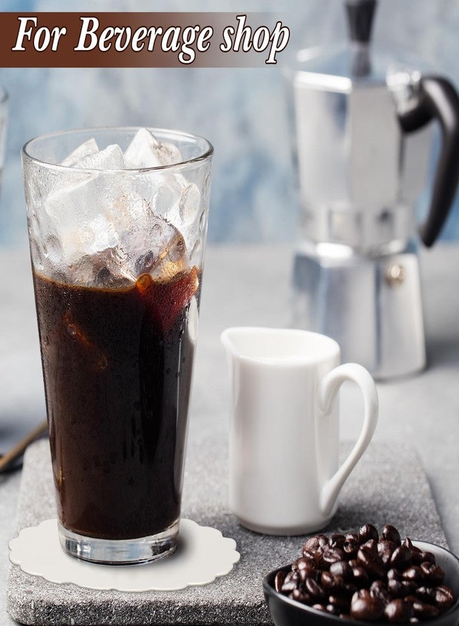 تاوباري مجموعة تاوباري من 400 قطعة من قواعد الأكواب الورقية الكرتونية، قواعد أكواب للاستخدام مرة واحدة، مقاس 4 بوصات، قاعدة أكواب بيضاء للمشروبات، مناسبة للأعمال الفنية والحرف اليدوية، البارات، حفلات الزفاف (مزينة بالزهور). - Image 4