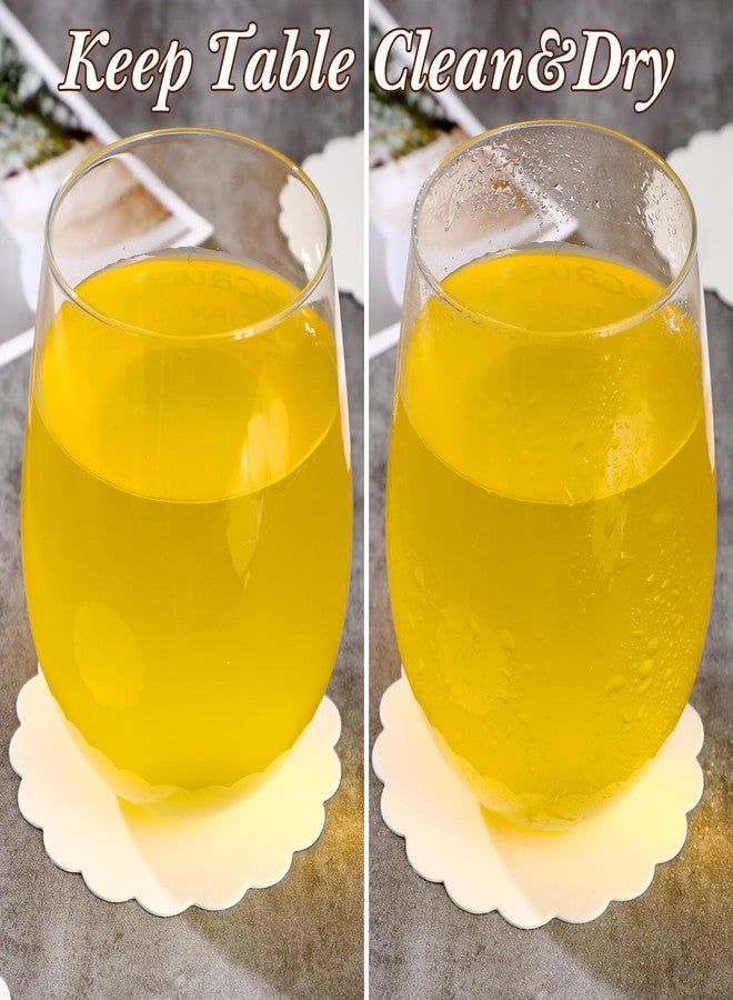 تاوباري مجموعة تاوباري من 400 قطعة من قواعد الأكواب الورقية الكرتونية، قواعد أكواب للاستخدام مرة واحدة، مقاس 4 بوصات، قاعدة أكواب بيضاء للمشروبات، مناسبة للأعمال الفنية والحرف اليدوية، البارات، حفلات الزفاف (مزينة بالزهور). - Image 5