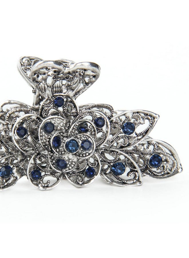 kilofly 3Pc Women Rhinestone Crystal Large Clip Claw Thick Hair Metal Barrettes - Image 5