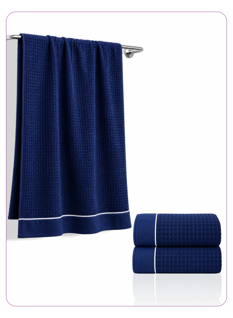 Donetella Bath Towel (2 Piece, 70x140 cm) – Microfiber 310 GSM Waffle Weave Ultra Soft Highly Absorbent Quick Dry Bathroom Towel for Home, Gym, Spa & Travel