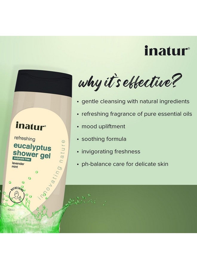 إناتور جل استحمام الأوكالبتوس لتجربة تنظيف لطيفة ومنعشة مع النعناع واللافندر لجميع أنواع البشرة 400 مل - Image 3