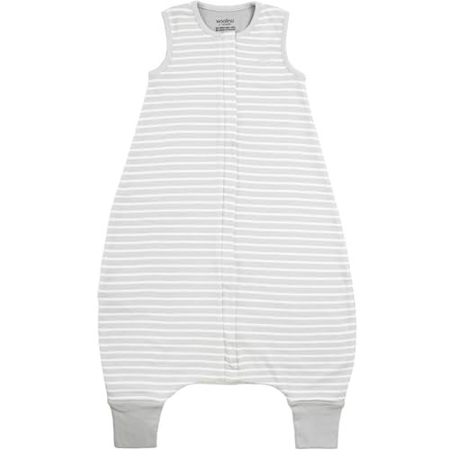 Woolino 4 Season Baby Sleep Bag with feet, Merino Wool and Organic Cotton Walker Sleep Bag Sack, 6-18m, Birch Gray - Image 2