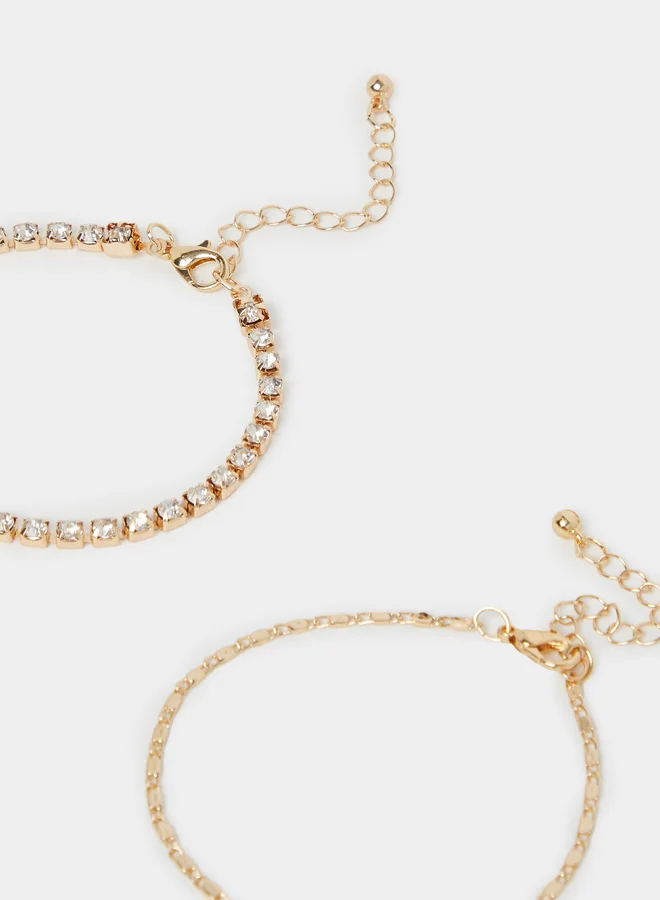 Styli Set of 4 - Embellished Link Chain Bracelet