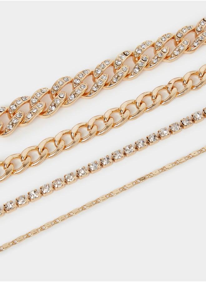 Styli Set of 4 - Embellished Link Chain Bracelet  - Image 2