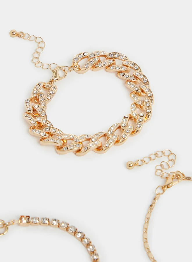 Styli Set of 4 - Embellished Link Chain Bracelet